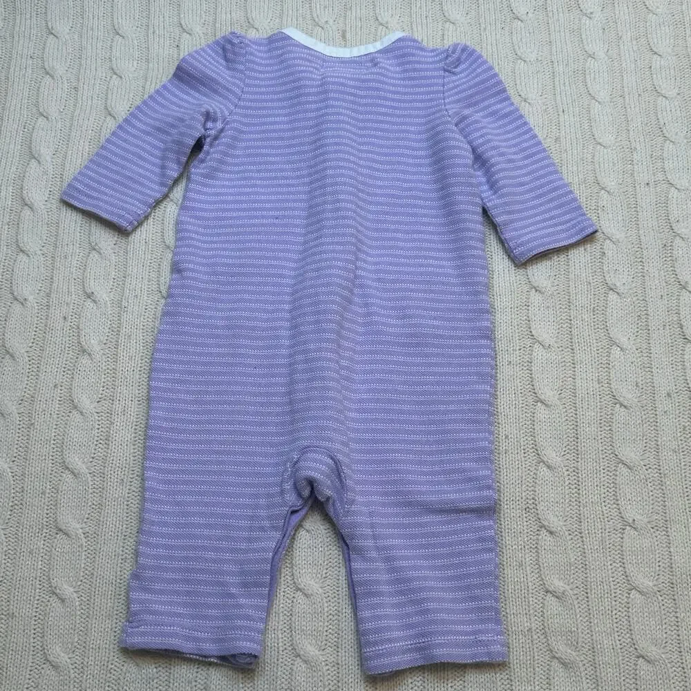 Ralph Lauren Purple Stripe Knit Romper sz 3M